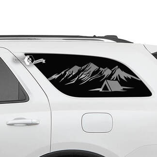 Paar Dodge Durango zijachterruit bergen Hut sticker vinyl stickers
