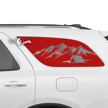 Paar Dodge Durango zijachterruit bergen Hut sticker vinyl stickers
 2