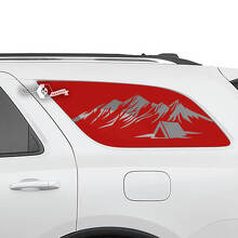 Paar Dodge Durango zijachterruit bergen Hut sticker vinyl stickers
 2