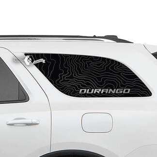 Paar Dodge Durango zijruit topografische kaartlijnen sticker vinylstickers
