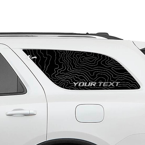 Topografische Kaart Achterste Zijruit Vinyl Stickers Set voor Dodge Durango_1