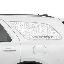 Topografische Kaart Achterste Zijruit Vinyl Stickers Set voor Dodge Durango_2