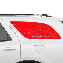 Topografische Kaart Achterste Zijruit Vinyl Stickers Set voor Dodge Durango_3