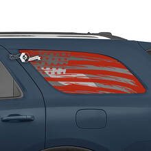 2x Dodge Durango zijruit USA vlag vernietigd sticker vinyl stickers
 3