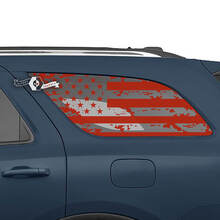 Paar Dodge Durango zijruit USA vlag vernietigd Wrap Decal Vinyl Stickers
 2
