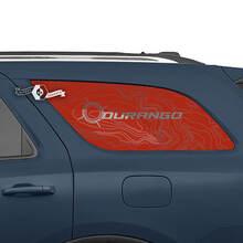 Paar Dodge Durango zijruit topografische kaartlijnen kompas sticker vinylstickers
 3