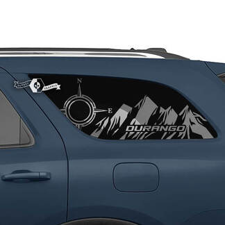 2x Dodge Durango zijachterruit bergen kompas sticker vinylstickers
