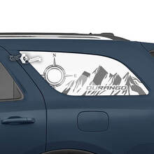 2x Dodge Durango zijachterruit bergen kompas sticker vinylstickers
 2
