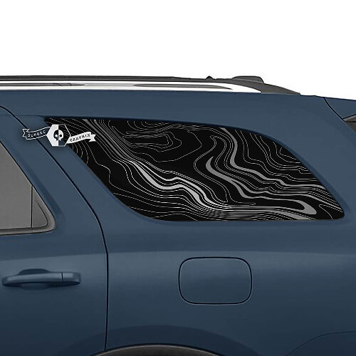 Paar Dodge Durango zijruit topografische kaart sticker vinyl stickers
