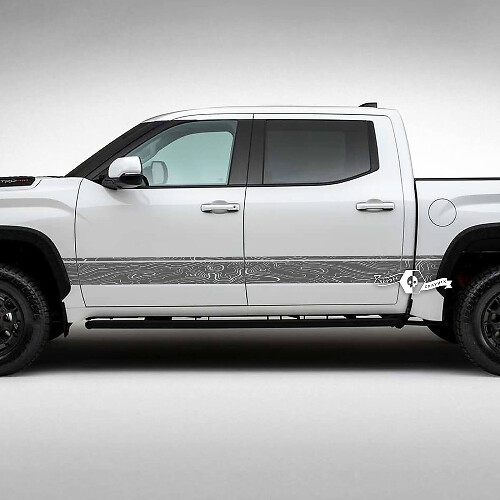 Topografische Kaart Zijstrepen Vinyl Decal Kit Voor Toyota Tundra