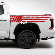 Paar Toyota Tundra Bed Side Achterspatbord USA Vlag Vernietigd Grange Stripes Vinyl Stickers Sticker
 2