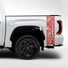 Paar Toyota Tundra Bed Side Achterspatbord Logo Vernietigde Grange Stripes Vinyl Stickers Sticker
 3