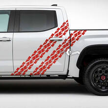 Paar Toyota Tundra Vintage deuren zijkant dubbele strepen topografische kaart vinyl stickers sticker
 3