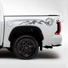 Paar Toyota Tundra Bed Side Achterspatbord Bergen Kompas Zijstrepen Vinyl Stickers Sticker
 2