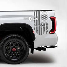 Paar Toyota Tundra Bed zijkant achterspatbord vernietigd Grange USA vlag Logo strepen Vinyl Stickers sticker
 2