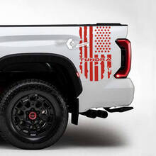 Paar Toyota Tundra Bed zijkant achterspatbord vernietigd Grange USA vlag Logo strepen Vinyl Stickers sticker
 3