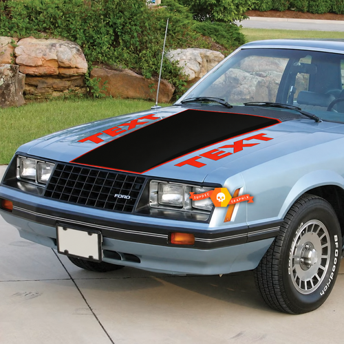 Aangepaste Tekst Motorkap Vinyl Decal Grafieken voor Musclecar Musclecarmodel
