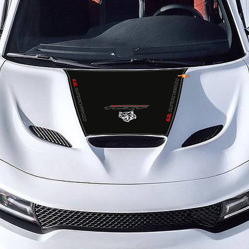 Kap sticker voor oplader 6.2L SUPERCHARGED 6.2L HEMI SRT HELLCAT HEMI vinyl sticker sticker 3 kleuren
