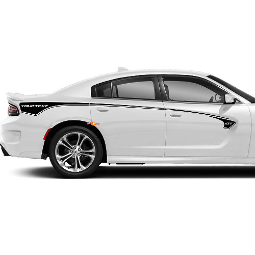 GT-logo Aangepaste Tekst Zijstripes Vinyl Decal Kit voor Dodge Charger