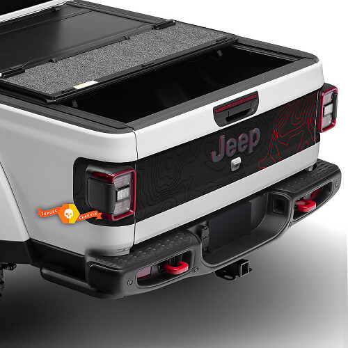 Jeep Gladiator deur kofferbak achterklep topografische kaart stickers stickers vinyl graphics 3 kleuren
