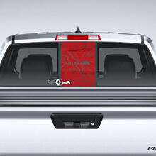 Vensterglas Nissan Frontier Pro-4X topografische kaart achterklep vinylstickers stickers graphics
 2