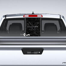 Vensterglas Nissan Frontier Pro-4X topografische kaart achterklep vinylstickers stickers graphics
 3
