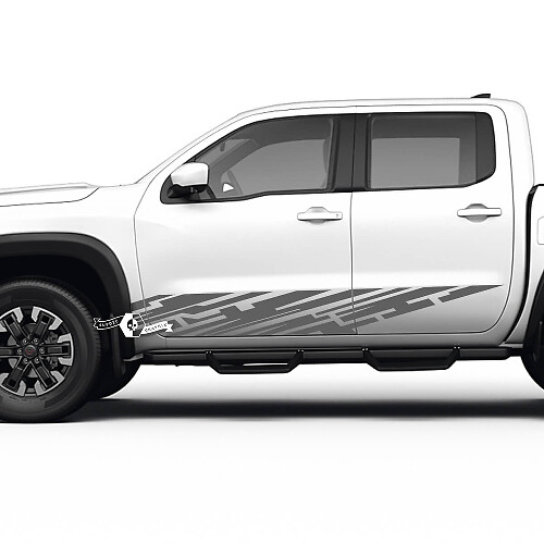 Paar deuren Rocker Panel Nissan Frontier vernietigd Grange Vinyl Stickers Decals Graphics

