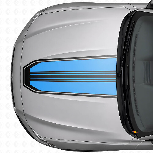 Outline motorkapstrip vinyl decal voor Musclecar Musclecarmodel