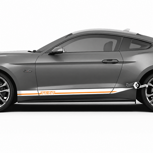 Aangepast omtrekaccent strepen Rocker Panel vinyl decal set voor Musclecar Musclecarmodel