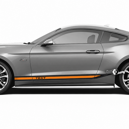 ORANJE Inzet Rocker Stripe Paar Rocker Panel Vinyl Decal Sticker voor Ford Mustang 2016-2023
