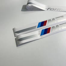 2x 2023 BMW M2 G87 M Performance zilveren strepen vinyl sticker
 2