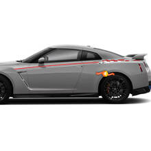 Paar Nissan Skyline GTR R35 Nismo geïnspireerd R Tune deur body stripe sticker sticker kit 2 kleuren
 2
