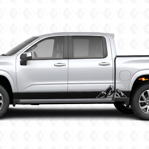 Gelaagde Peaks Deur- en Rocker Panel Vinyl Strepen voor Chevrolet Silverado 1500 Volgende Generatie 2027_1