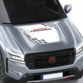 Nissan Frontier S SV Pro-4x Hood Decal Vinyl geblokte vlag Off Road Blackout grafische stickers Sticker 3 kleuren
