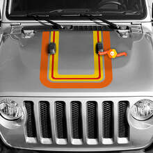 Vinylstickerset met Retro Stijl Motorkap- en Zijstrepen voor Jeep Gladiator_4