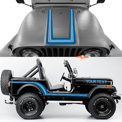 Kit van Hood Side Rocker Panel voor achterspatbord Jeep Renegade CJ7 Vinyl Stickers Decals afbeeldingen Kies kleuren
