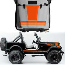 Vinylstickerkit met retro motief voor motorkap en zijkanten voor Jeep CJ7 Renegade 1984-1986_2