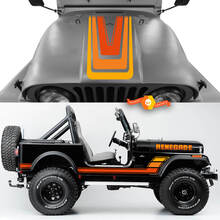 Kit van Hood Side Rocker Panel voor achterspatbord Jeep Renegade CJ7 Vinyl Graphics Decals Kies kleuren
 2