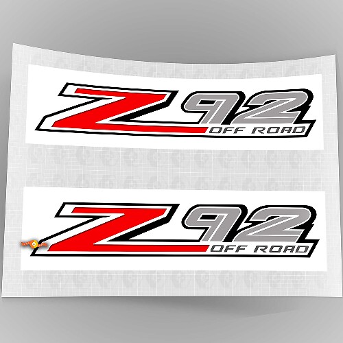 Z92 OFF ROAD Vinyl Sticker Voor Chevy Silverado