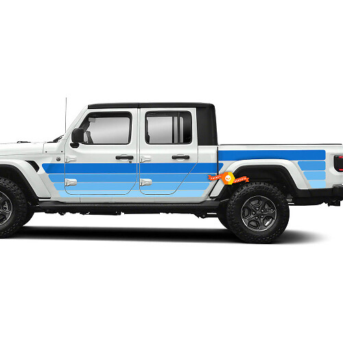 Jeep Gladiator Rubicon zijdeuren bed JT Retro Vintage pick-up vinyl stickers stickers grafische Kit
