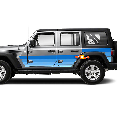 Jeep Wrangler JL deuren bed retro vintage pick-up vinyl stickers stickers grafische kit
