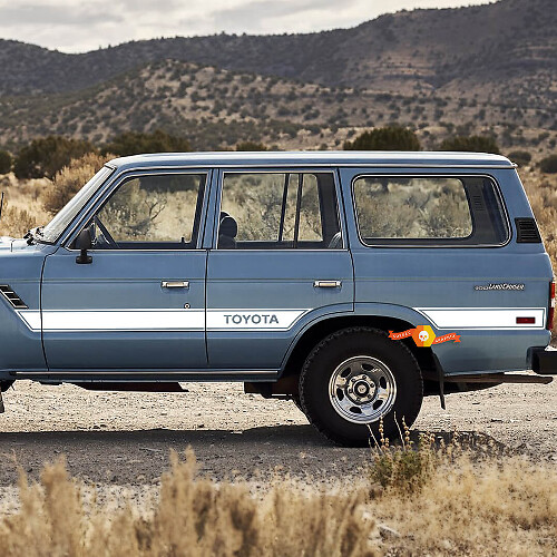 Retro-stijl zijstrepen vinyl decalset voor Toyota Land Cruiser FJ60