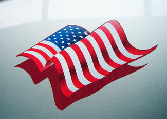 Par JEEP patriottische Amerikaanse vlag zwaaien horizontale bumper sticker sticker