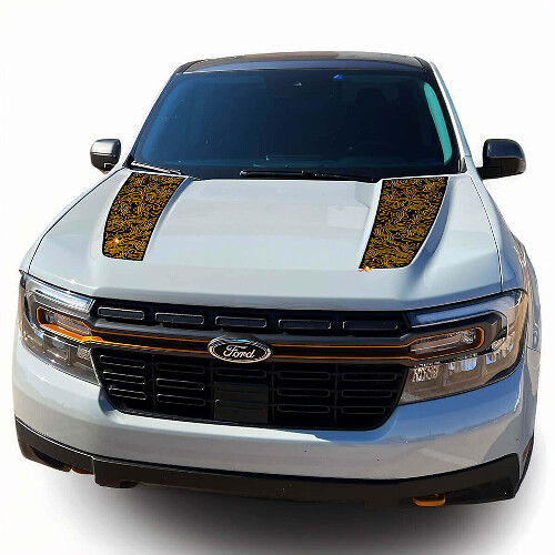 Dubbele Topografische Motorkap Strepen Vinyl Decal voor Musclecar Maverick Tremor