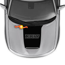 1392 Outline Hash strepen Hood Sticker sticker voor Dodge Charger 2015-2024
 4