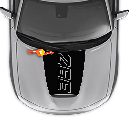 392 Outline Center Blackout — Vinylsticker (motorkap) voor Dodge Charger 2015-2024