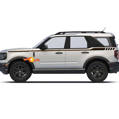 Ruitjes Side Stripes Vinylstickers voor Musclecar paard