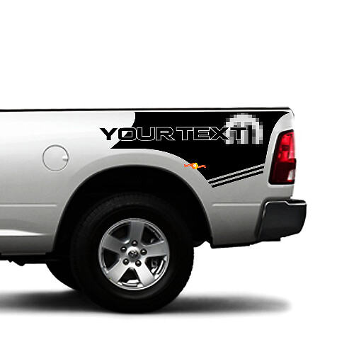 Mopar Stijl Aangepaste Tekst Bedside Vinyl Decal Kit voor Dodge Ram