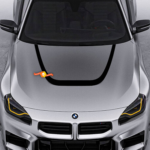U-Stijl Gebogen Strepen Motorkap Vinyl Decal voor BMW M2 G87