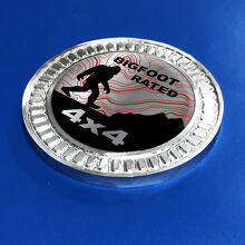 3D-badge Bigfoot Rated Mountains Topografische lijnen Metalen aluminium embleem
 2